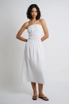 Onia Air Linen Smocked Maxi Dress In White