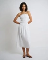 Onia Air Linen Smocked Maxi Dress In White
