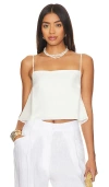 Onia Air Linen Square Neck Tank In White