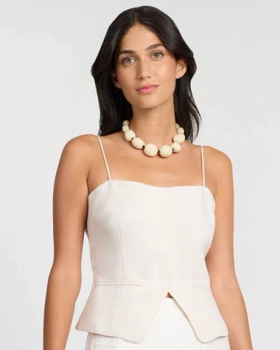 Onia Air Linen Straight Neck Top In Neutral