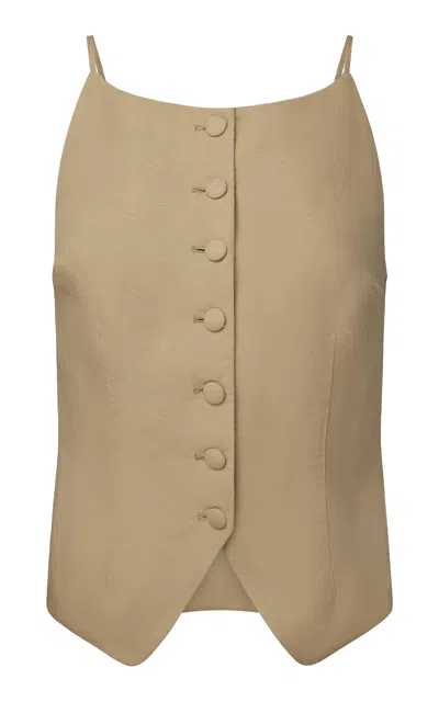 Onia Air Linen Top In Tan