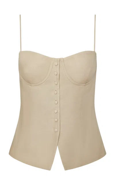 Onia Air Linen Underwire Corset Top