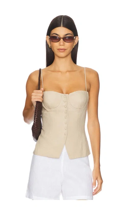 Onia Air Linen Underwire Corset Top In Neutral