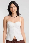 Onia Air Linen Underwire Corset Top In White