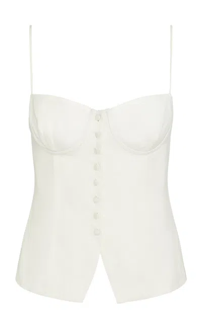 Onia Air Linen Underwire Corset Top In White