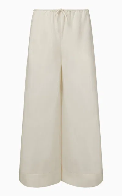 Onia Air Linen Wide Leg Drawstring Pants In Neutral