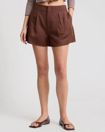 Onia Air Linen Wide Leg Short In Brown