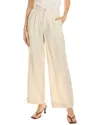 Onia Air Pleated Linen-blend Trouser In Brown