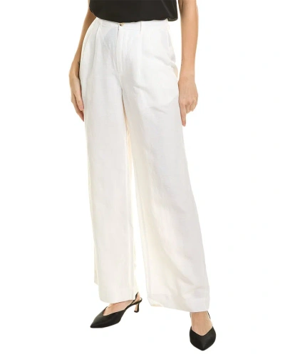 Onia Air Pleated Linen-blend Trouser In White