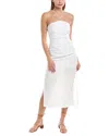 Onia Air Ruched Halter Linen-blend Maxi Dress