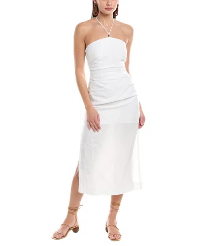 Onia Air Ruched Halter Linen-blend Maxi Dress