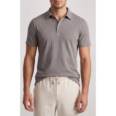 Onia Air Weight Slub Polo In Gray