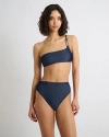Onia Alaia One Shoulder Bikini Top In Deep Navy, Women's At Urban Outfitters In Deep Navy