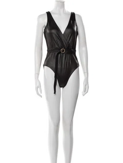 Pre-owned Onia Animal Print One-piece In Brown/metallic