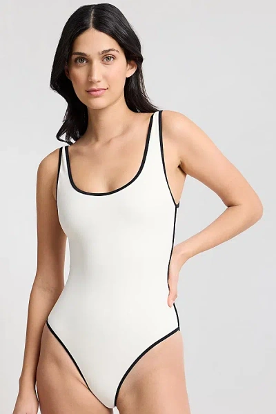 Onia Arya One Piece Swimsuit In Egret/black, Women's At Urban Outfitters In White