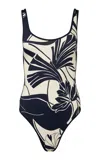 Onia Arya One Piece Swimsuit In Deep Navy/egret