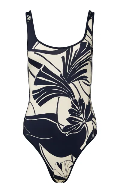 Onia Arya One Piece Swimsuit In Deep Navy/egret
