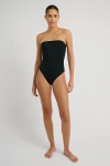 Onia Bardot Strapless One Piece Swimsuit In Black, Women's At Urban Outfitters