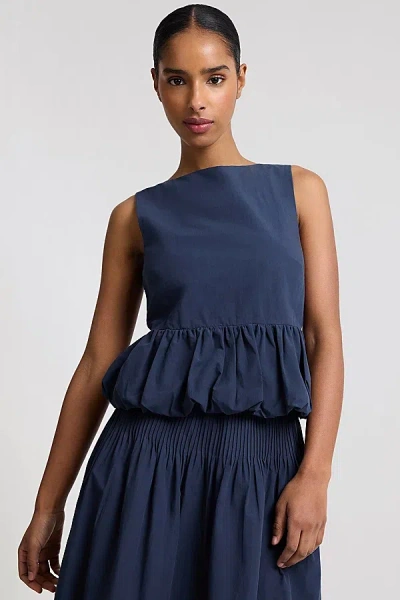 Onia Boatneck Bubble Top In Blue