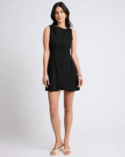 Onia Boatneck Button Front Dress In Black