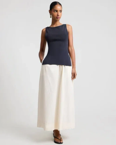 Onia Boatneck Mix Media Dress In Black