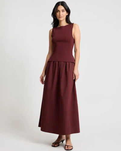 Onia Boatneck Mix Media Dress In Brown