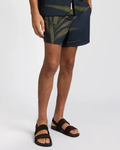 Onia Calder Buckle 5" Swim Trunk In Blue