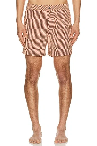 Onia Calder Buckle 5 Swim Trunk In Brown