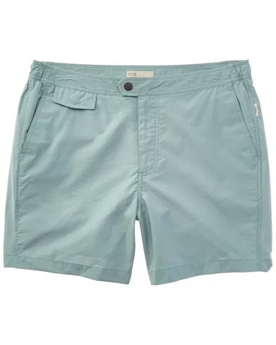 Onia Calder Side Elastic Swim Trunk In Green