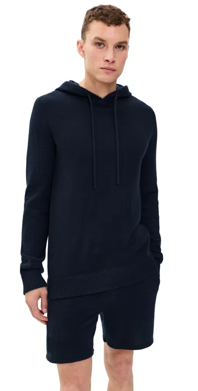 Onia Cashmere Hoodie Midnight In Blue