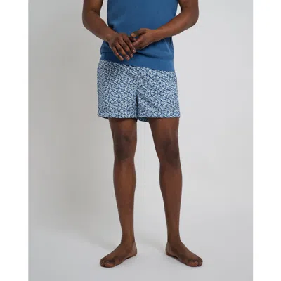 Onia Men's Charles Micro-floral Swim Trunks, 4" Inseam In Blue Multi