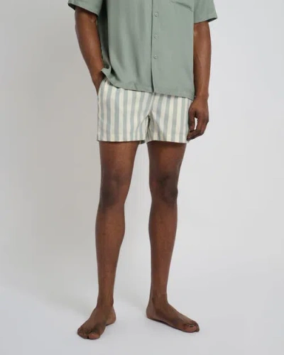 Onia Charles 4" Swim Trunk In Sage/cream