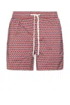 Onia Slim-fit Mid-length Printed Swim Shorts In Red