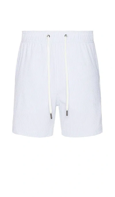 Onia Charles 5 Swim Trunk In Pale Blue & White