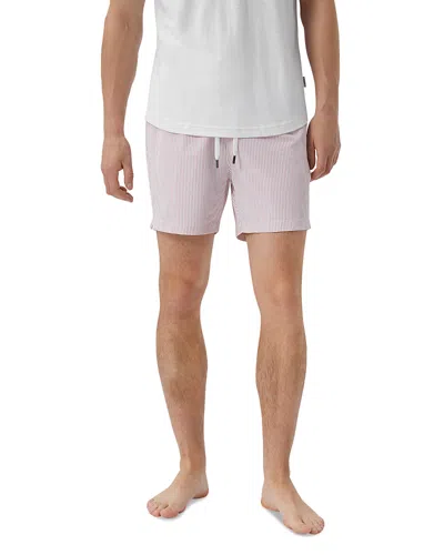Onia Charles Cotton & Nylon Stripe Regular Fit 5 Swim Trunks In Rosette