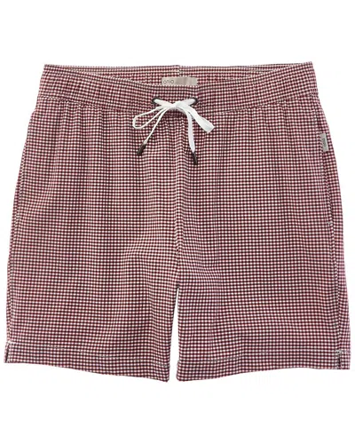 Onia Charles Seersucker Swim Trunk In Red