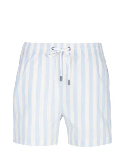 Onia Charles Striped Swim Shorts In Blue