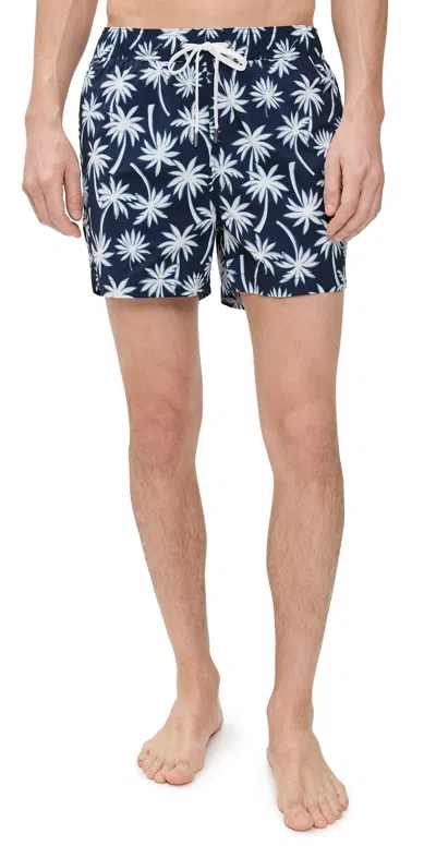 Onia Charles Slim-fit Straight-leg Mid-length Printed Swim Shorts In Multi