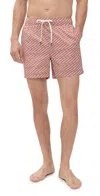 Onia Charles Swim Trunks 5 Block Geo Potters Clay In Brown