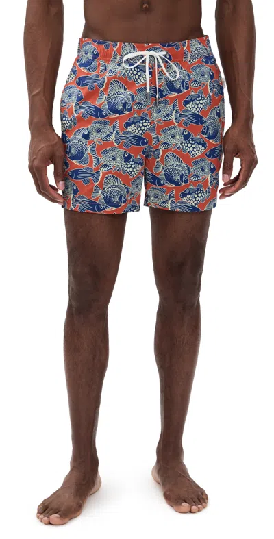 Onia Charles Swim Trunks 5 Orange Multi