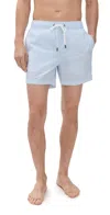 Onia Charles Swim Trunks 5 Tile Geo Sky Blue In Blue