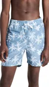 Onia Charles Swim Trunks In Faded Blue Multi In Multi