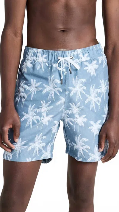 Onia Charles Swim Trunks In Faded Blue Multi