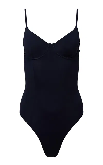 Onia Chelsea Metallic One-piece Swimsuit In Deep Navy