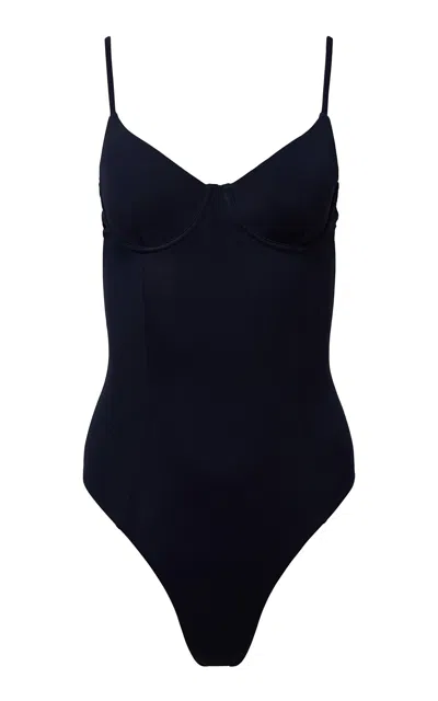 Onia Chelsea Metallic One-piece Swimsuit In Blue