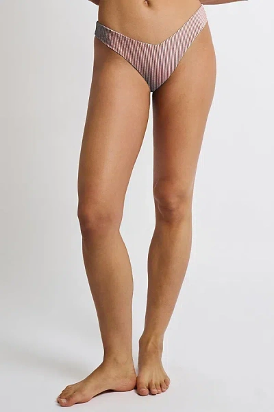Onia Chiara Bikini Bottom In Dark Cherry/white, Women's At Urban Outfitters In Multi