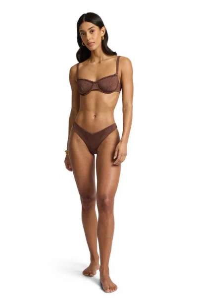 Onia Chiara Mid-rise Bikini Bottom In Brown