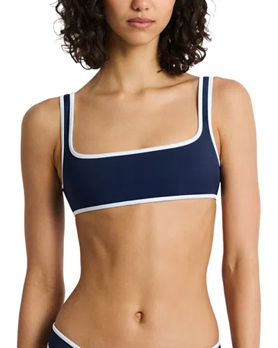 Onia Claire Bikini Top In Deep Navy/white, Women's At Urban Outfitters