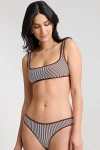 Onia Claire Bikini Top In Brown/white, Women's At Urban Outfitters In Multi