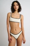 Onia Claire Bikini Top In Egret/black